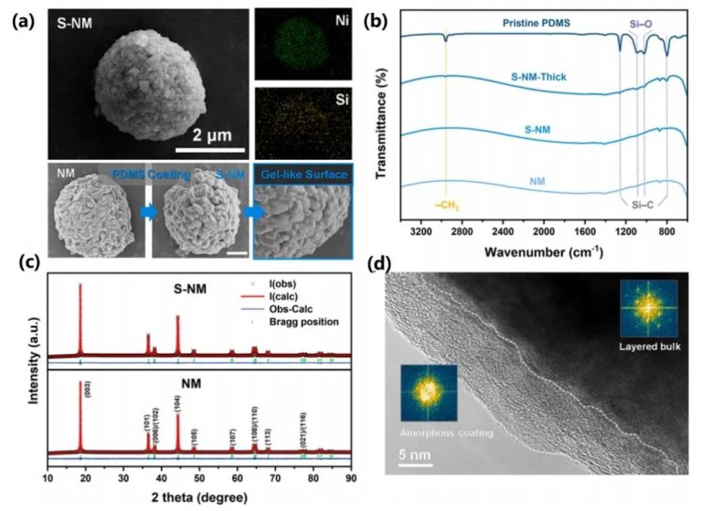 Design of Polydimethylsiloxane(PDMS) Capsules for Modifying Cobalt-Free Nickel-Rich Layered Cathode Materials